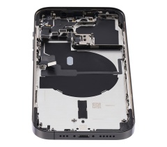 Back Housing W/ Small Pre-Installed Compatible For iPhone 14 Pro (U.S Version) (Used OEM Pull: Grade A) (Space Black)