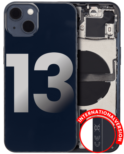 Back Housing W/ Small Components Pre-Installed Compatible For iPhone 13 (International Version) (Used OEM Pull: Grade C) (Midnight)
