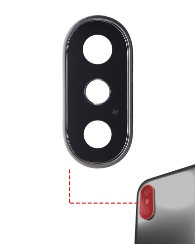 Back Camera Lens With Bracket &amp; Bezel Compatible For iPhone X (Silver) (Real Sapphire l Premium) (10 Pack)