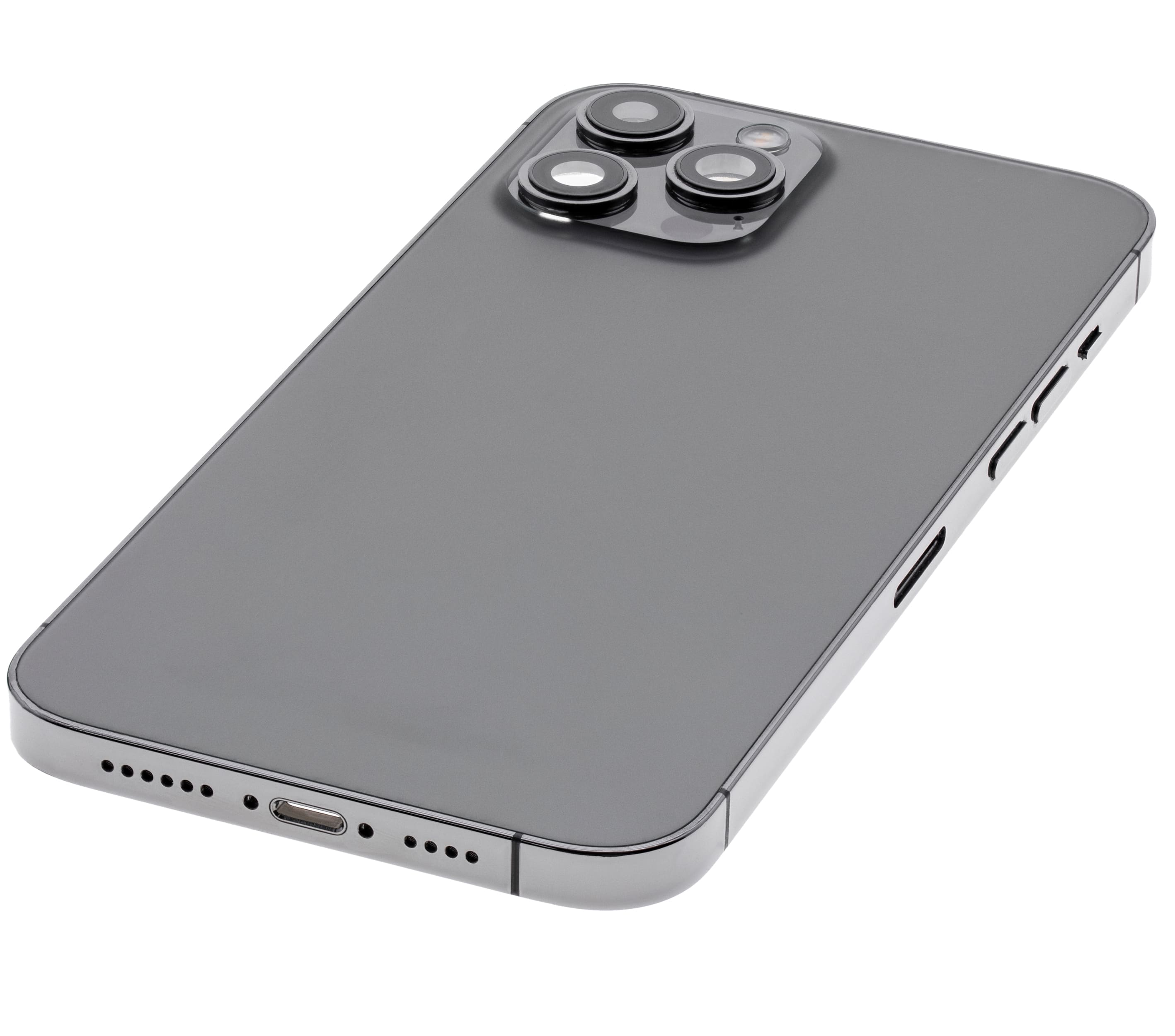 Back Housing W/ Small Components Pre-Installed Compatible For iPhone 12 Pro Max (US Version) (Used OEM Pull: Grade C) (Graphite)