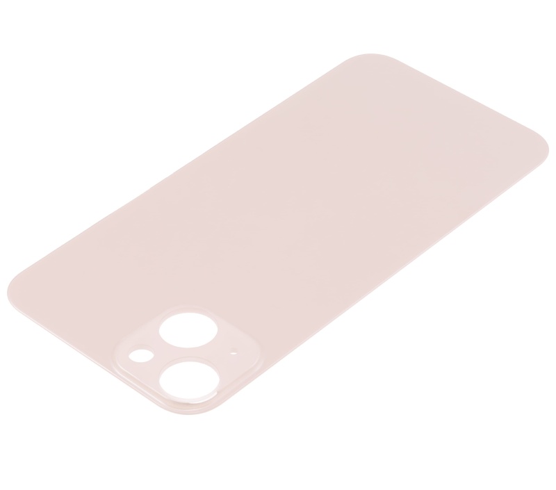 Back Glass With 3M Adhesive Compatible For iPhone 13 (No Logo / Large Camera Hole) (Pink)