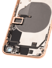Back Housing W/ Small Components Pre-Installed Compatible For iPhone 8 (Used OEM Pull: Grade C) (Gold)