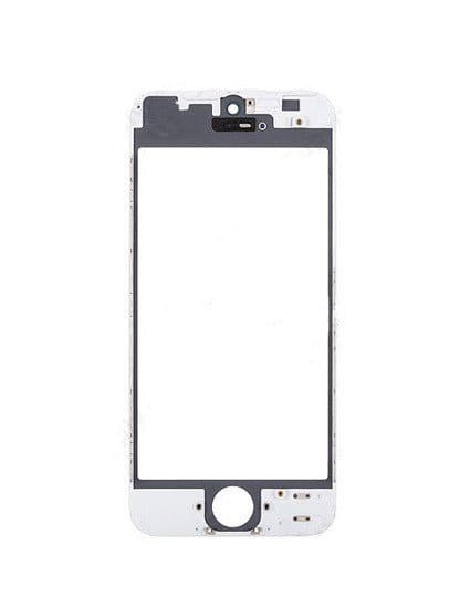 3 in 1 (Front Glass + Frame + OCA Pre-Installed) Compatible For iPhone 5 (2 Pack) (White)