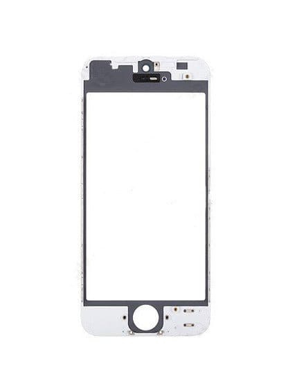 3 in 1 (Front Glass + Frame + OCA Pre-Installed) Compatible For iPhone 5 (2 Pack) (White)