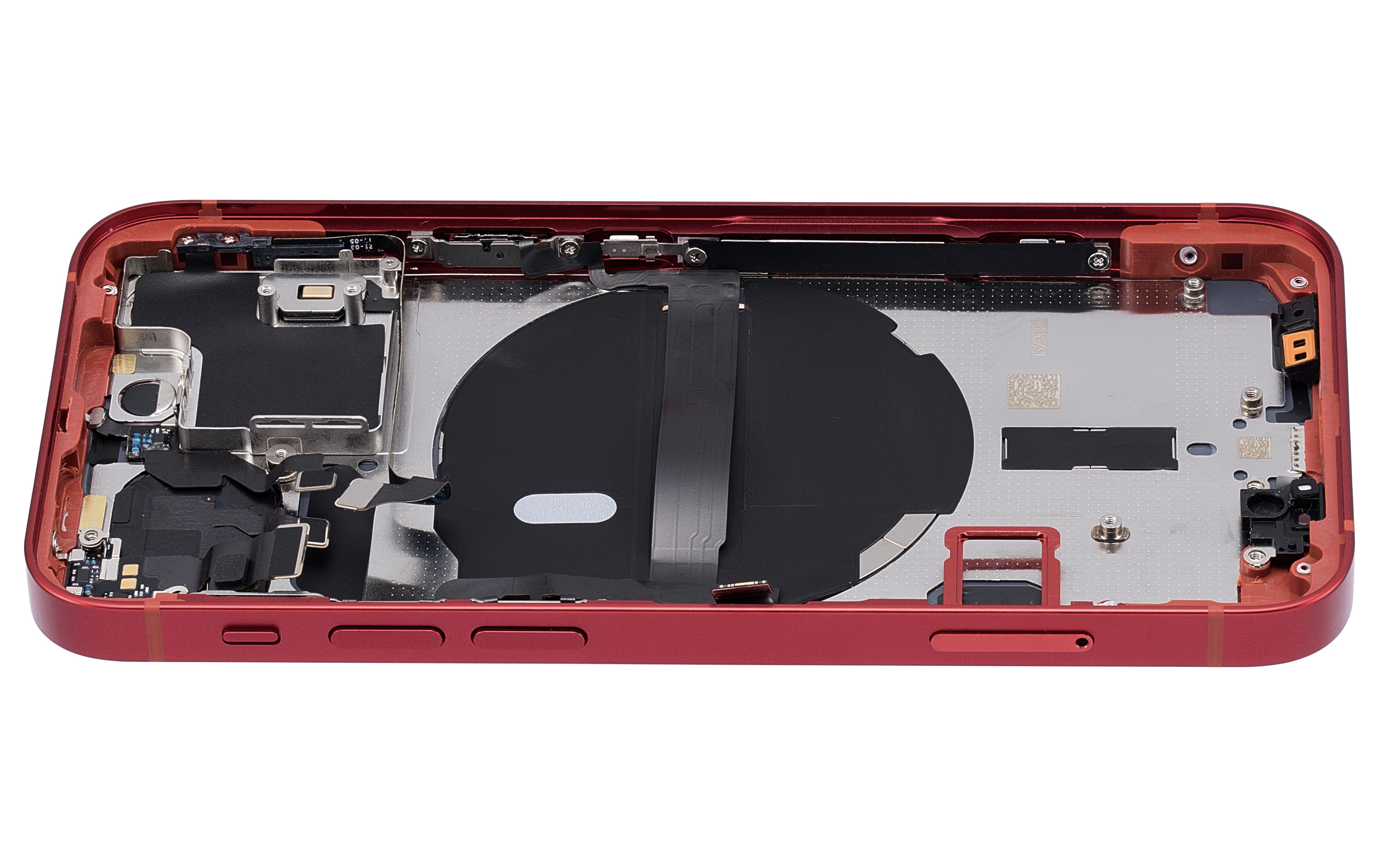 Back Housing W/ Small Components Pre-Installed Compatible For iPhone 13 Mini (US Version) (No Logo) (Aftermarket Plus) (Red)