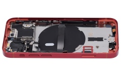 Back Housing W/ Small Components Pre-Installed Compatible For iPhone 13 Mini (US Version) (No Logo) (Aftermarket Plus) (Red)