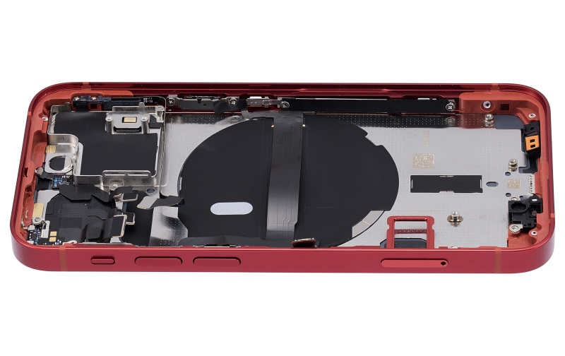Back Housing W/ Small Components Pre-Installed Compatible For iPhone 13 Mini (US Version) (No Logo) (Aftermarket Plus) (Red)