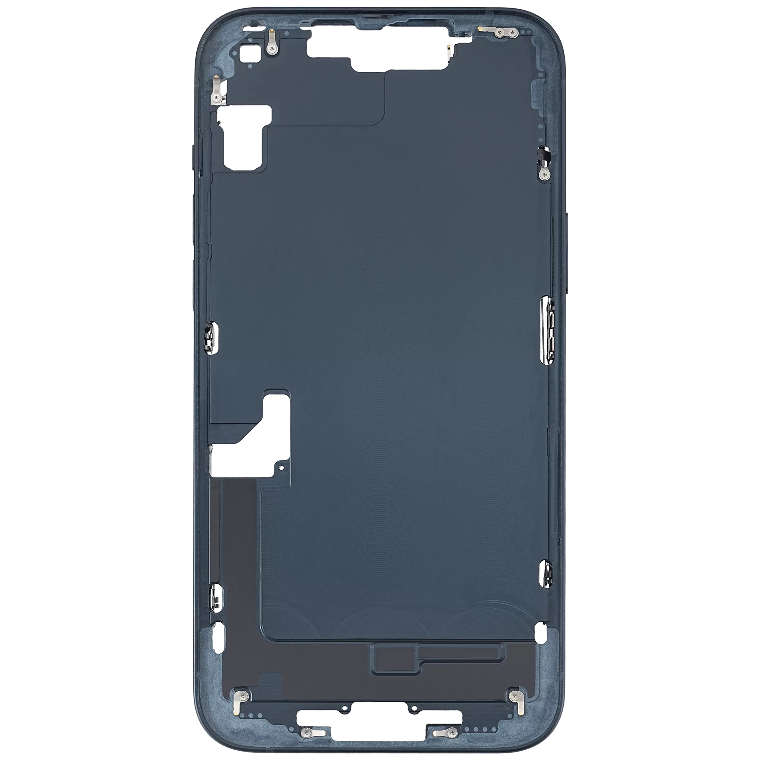 Mid-Frame Housing With Power And Volume Button Compatible For iPhone 14 Plus (US Version) (Used OEM Pull: Grade C) (Midnight)