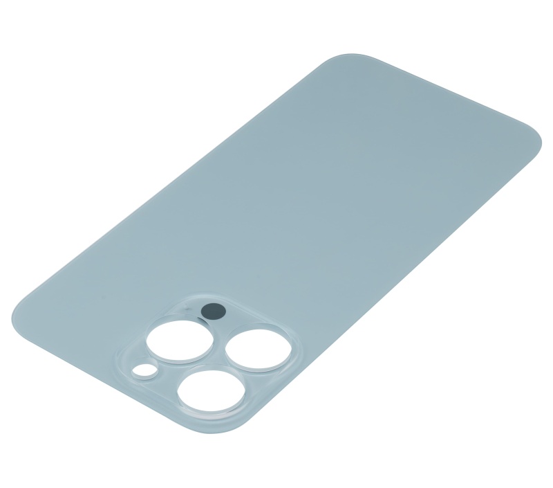Back Glass With 3M Adhesive Compatible For iPhone 13 Pro (No Logo / Large Camera Hole) (Sierra Blue)
