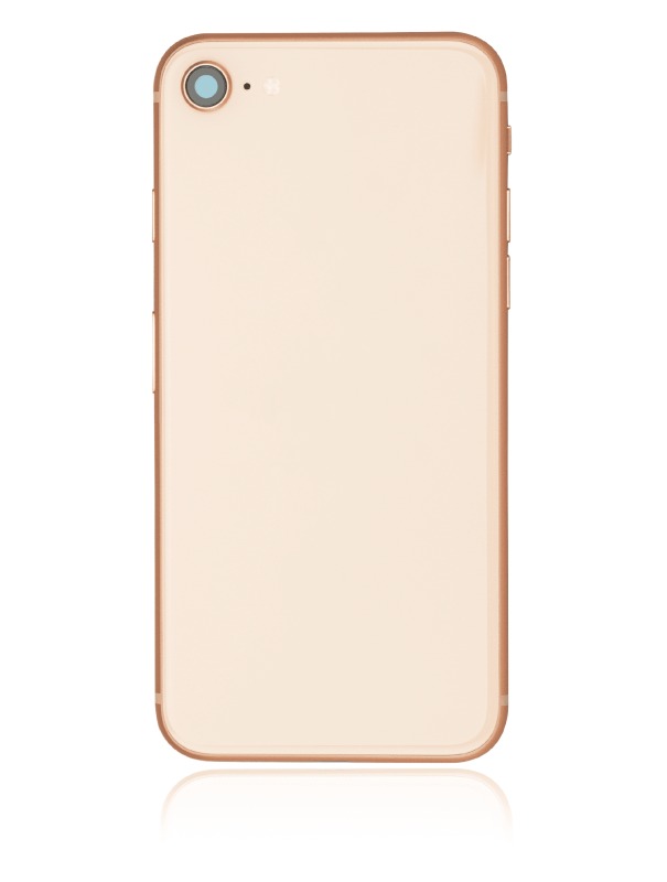 Back Housing W/ Small Components Pre-Installed Compatible For iPhone 8 (Used OEM Pull: Grade C) (Gold)