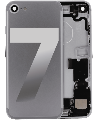 Back Housing W/ Small Components Pre-Installed Compatible For iPhone 7 (Used OEM Pull: Grade A) (Silver)