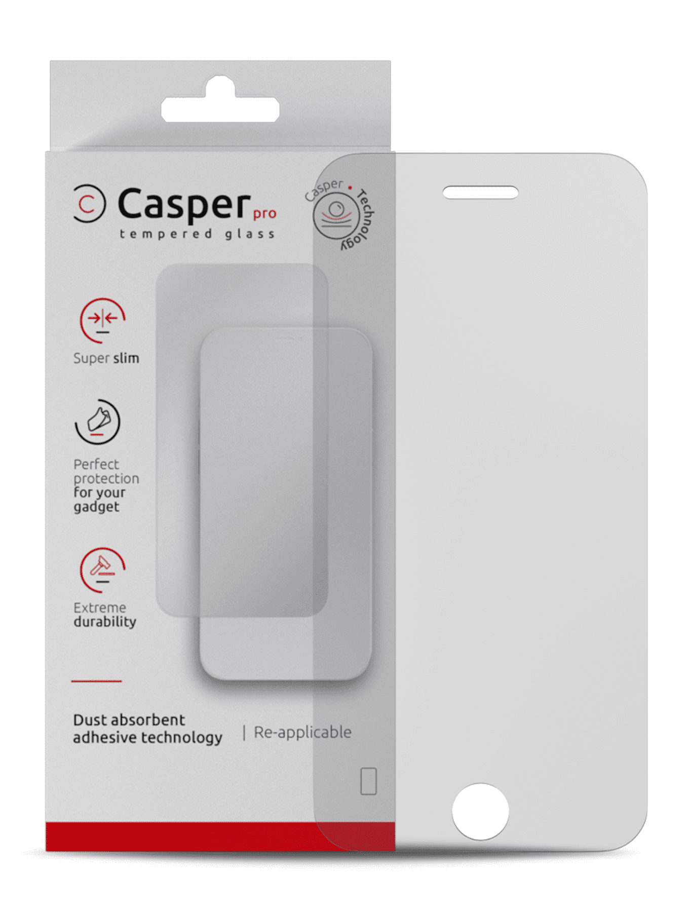 Casper Pro Tempered Glass Compatible For iPhone 6 Plus / 6S Plus (Retail Pack) (Matte)