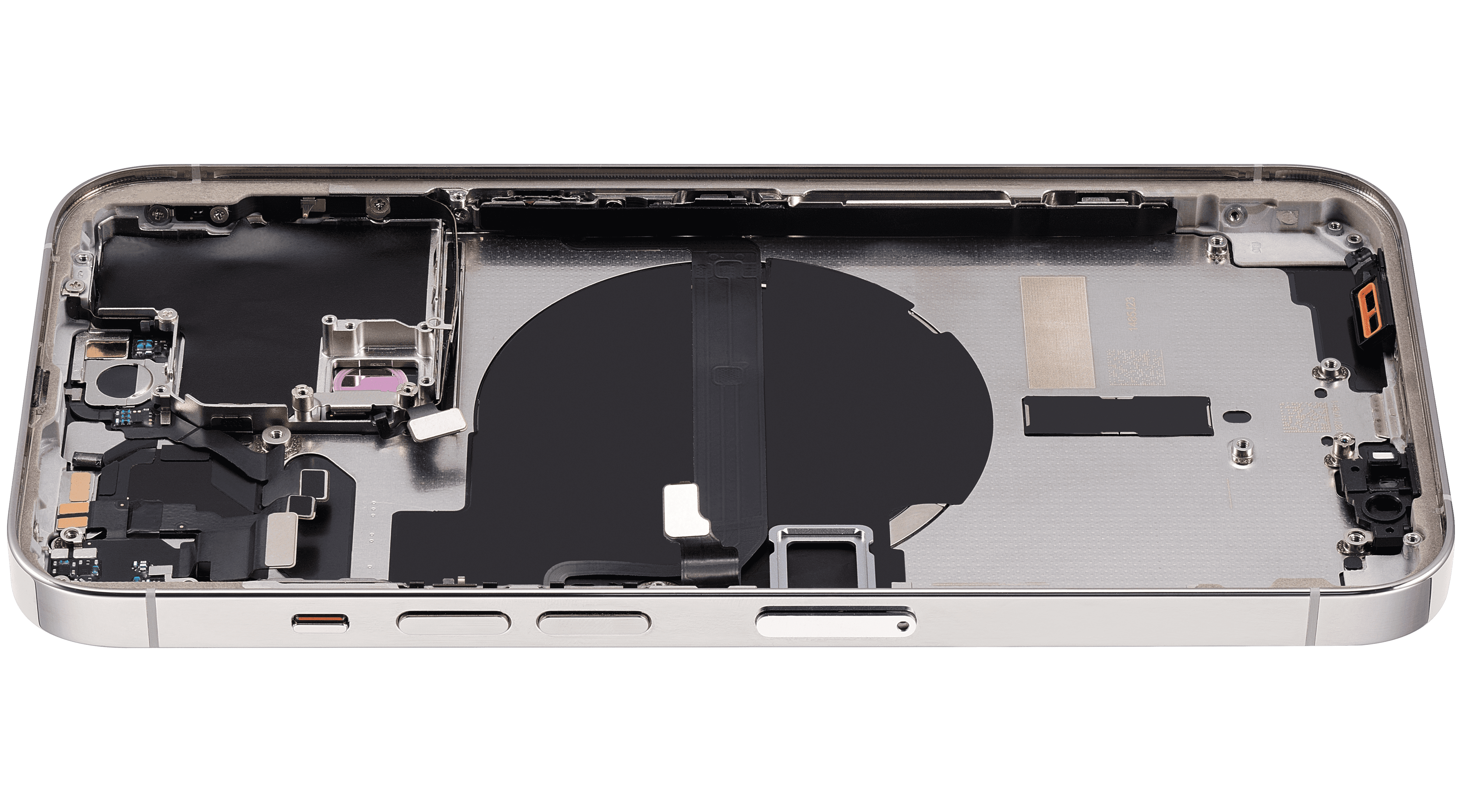 Back Housing W/ Small Components Pre-Installed Compatible For iPhone 13 Pro (International Version) (Used OEM Pull: Grade B) (Silver)
