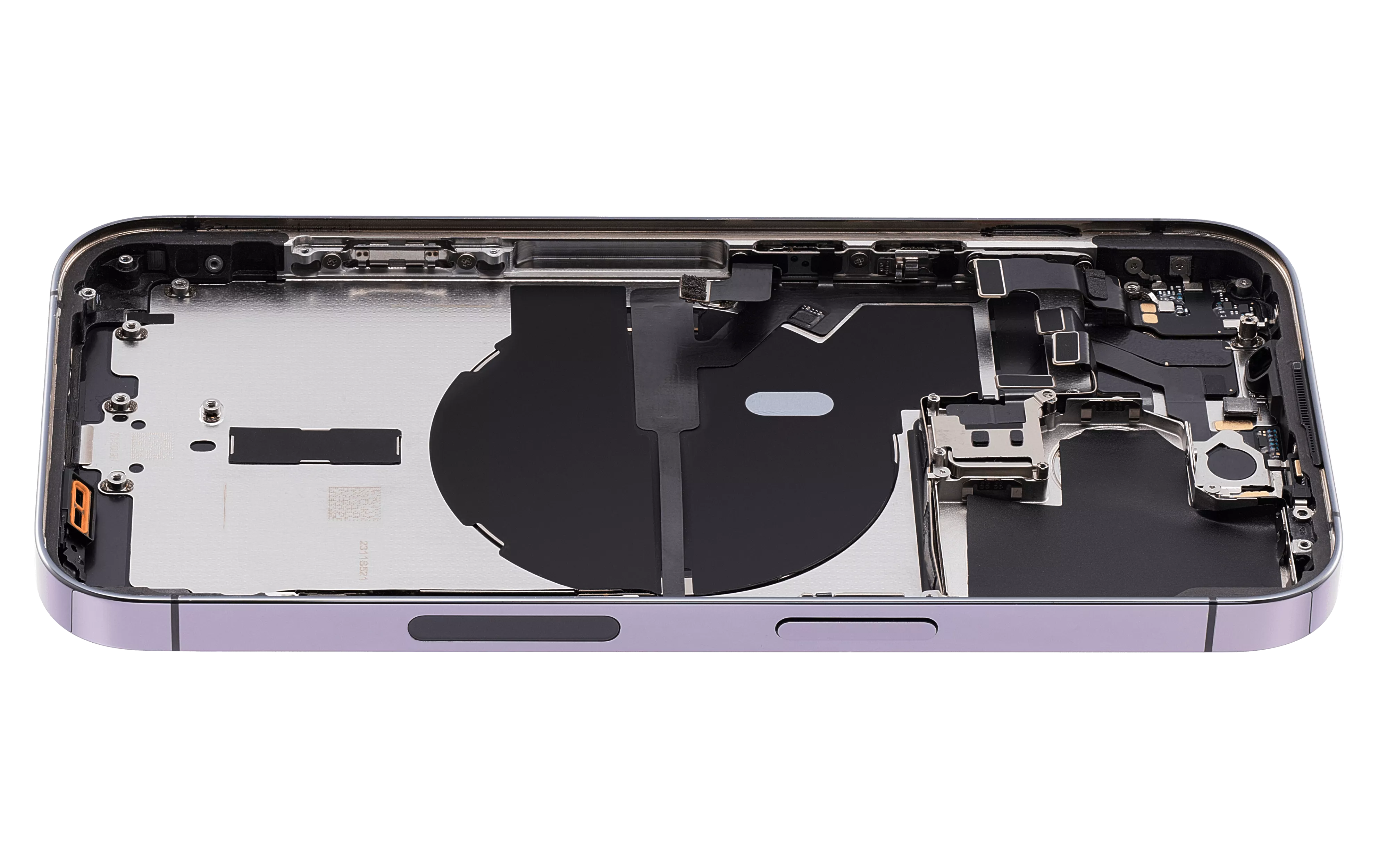 Back Housing W/ Small Pre-Installed Compatible For iPhone 14 Pro (U.S Version) (Used OEM Pull: Grade C) (Deep Purple)