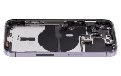 Back Housing W/ Small Pre-Installed Compatible For iPhone 14 Pro (U.S Version) (Used OEM Pull: Grade C) (Deep Purple)