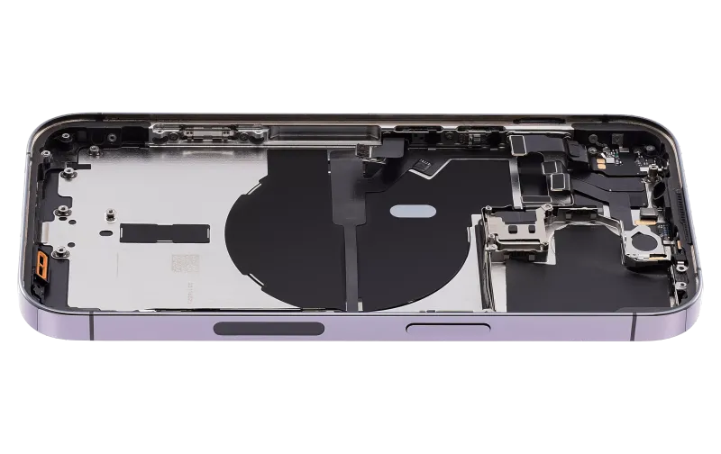 Back Housing W/ Small Pre-Installed Compatible For iPhone 14 Pro (U.S Version) (Used OEM Pull: Grade C) (Deep Purple)