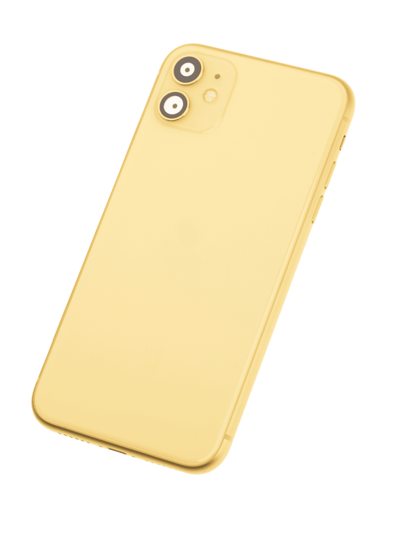 Back Housing W/ Small Components Pre-Installed Compatible For iPhone 11 (Used OEM Pull: Grade B) (Yellow)