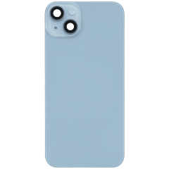 Back Glass With Steel Plate With MagSafe Magnet Pre-Installed Compatible For iPhone 14 Plus (Used OEM Pull: Grade A) (Blue)