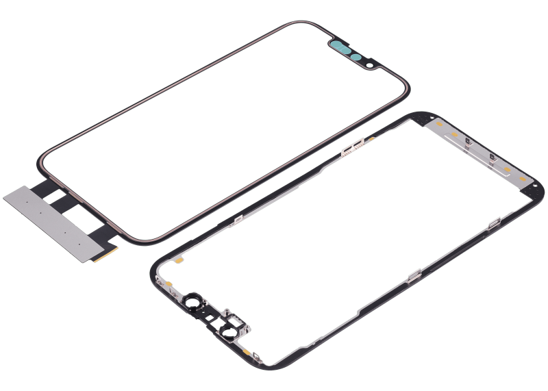 4 in 1 With Frame Included (Front Glass + OCA + Short Touch + OCA Pre-Installed) Compatible For iPhone 13 Pro (OCA Master)