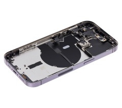 Back Housing W/ Small Pre-Installed Compatible For iPhone 14 Pro (U.S Version) (Used OEM Pull: Grade A) (Deep Purple)