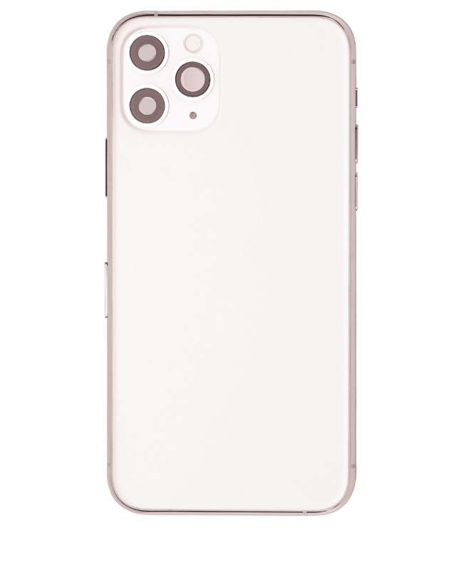 Back Housing W/ Small Components Pre-Installed Compatible For iPhone 11 Pro (Used OEM Pull: Grade A) (Silver)