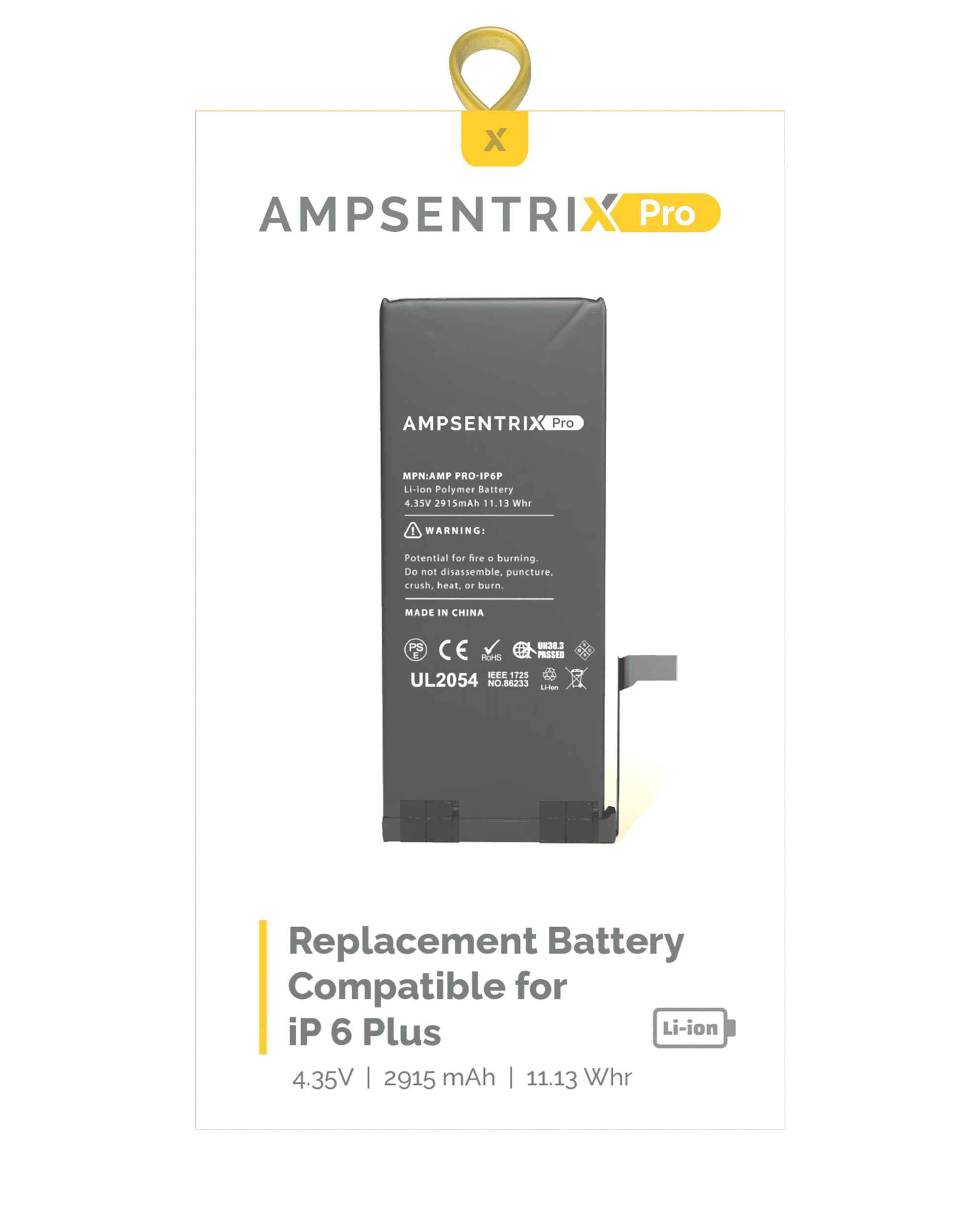 Replacement Battery Compatible For iPhone 6 Plus (AmpSentrix Pro)