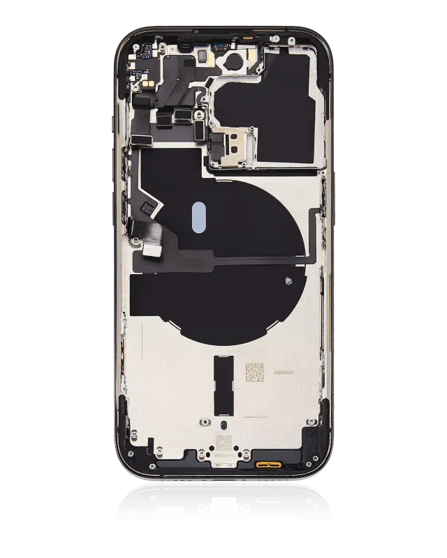 Back Housing W/ Small Pre-Installed Compatible For iPhone 14 Pro (U.S Version) (Used OEM Pull: Grade B) (Space Black)