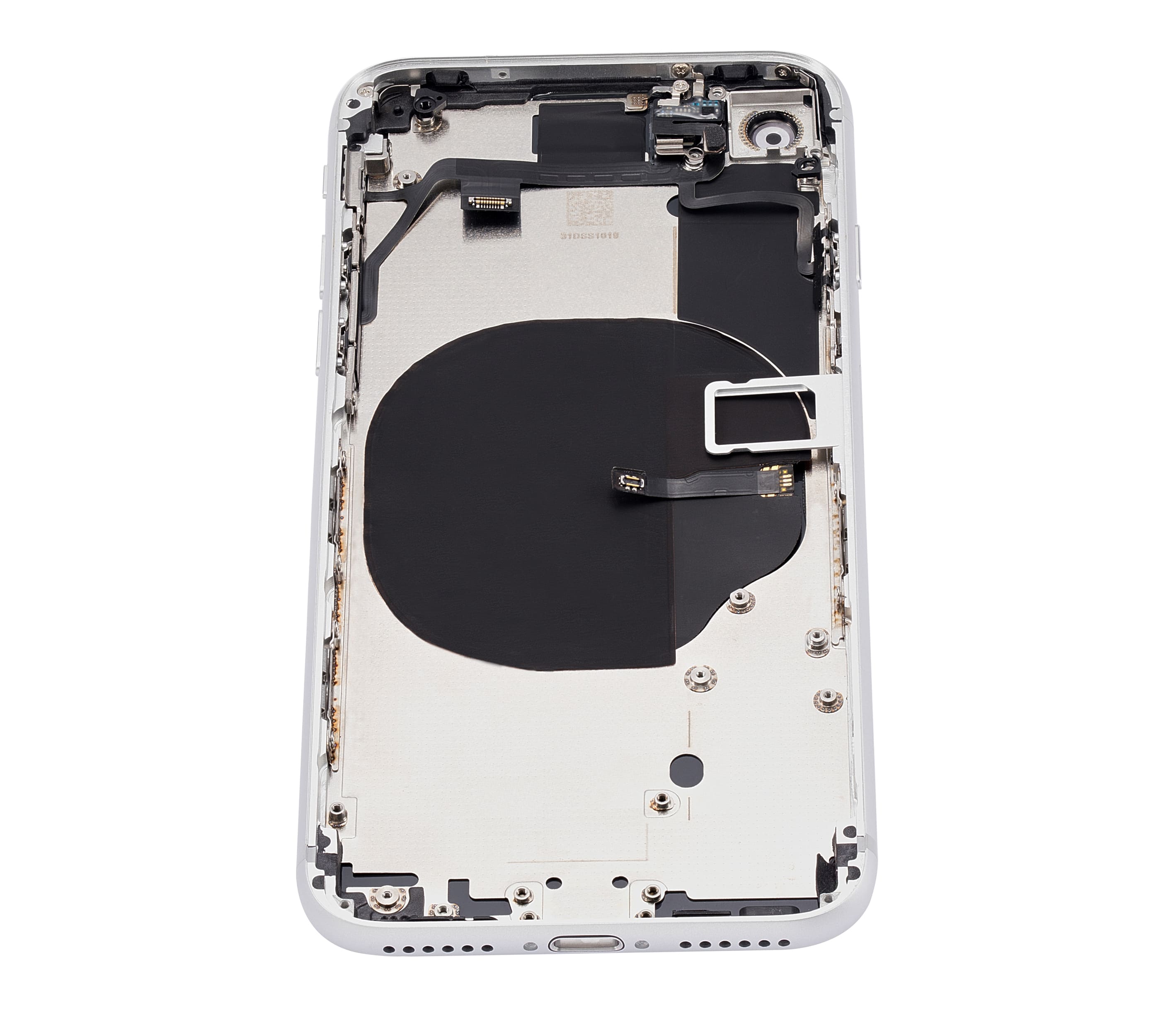 Back Housing W/ Small Components Pre-Installed Compatible For iPhone 8 (No Logo) (Aftermarket Plus) (Silver)