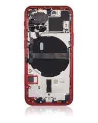Back Housing W/ Small Components Pre-Installed Compatible For iPhone 13 Mini (US Version) (No Logo) (Aftermarket Plus) (Red)