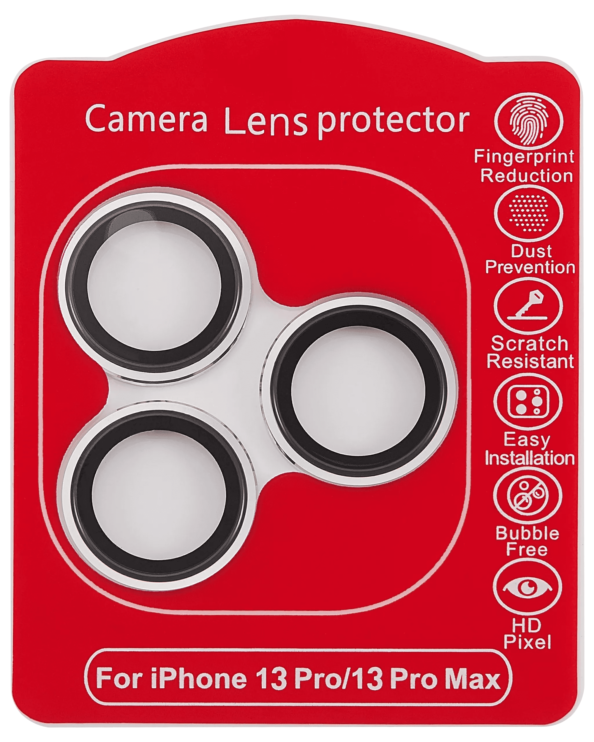 Casper Camera Lens Protector Compatible For iPhone 13 Pro / 13 Pro Max (Silver) (Clear)