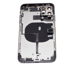 Back Housing W/ Small Components Pre-Installed Compatible For iPhone 11 Pro Max (No Logo) (Aftermarket Plus) (Space Gray)