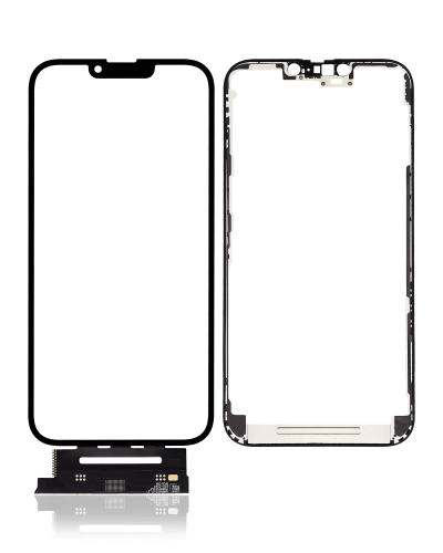 4 in 1 With Frame Included (Front Glass + OCA + Short Touch + OCA Pre-Installed) Compatible For iPhone 13 Pro Max (OCA Master)