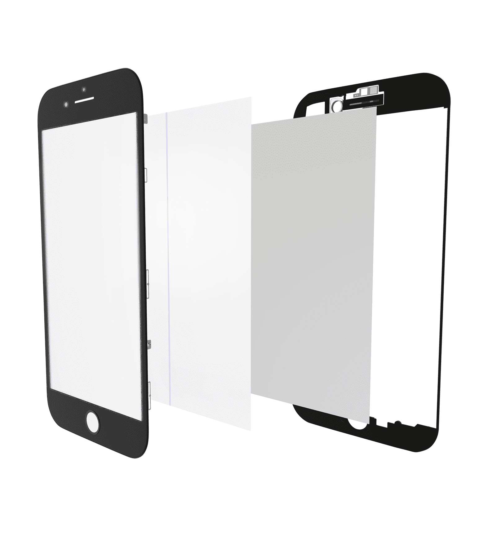 4 in 1 (Front Glass + Frame + Polarizer + OCA Pre-Installed) Compatible For iPhone 8 (2 Pack) (Black)