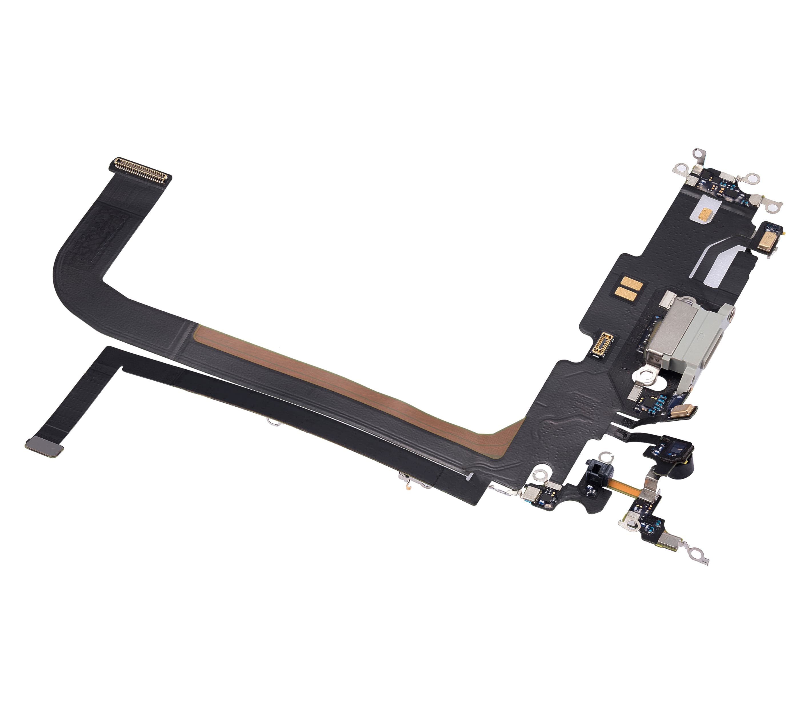 Charging Port Flex Cable Compatible For iPhone 13 Pro Max (Used OEM Pull) (Silver)