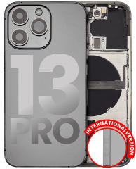 Back Housing W/ Small Components Pre-Installed Compatible For iPhone 13 Pro (International Version) (Used OEM Pull: Grade C) (Graphite)