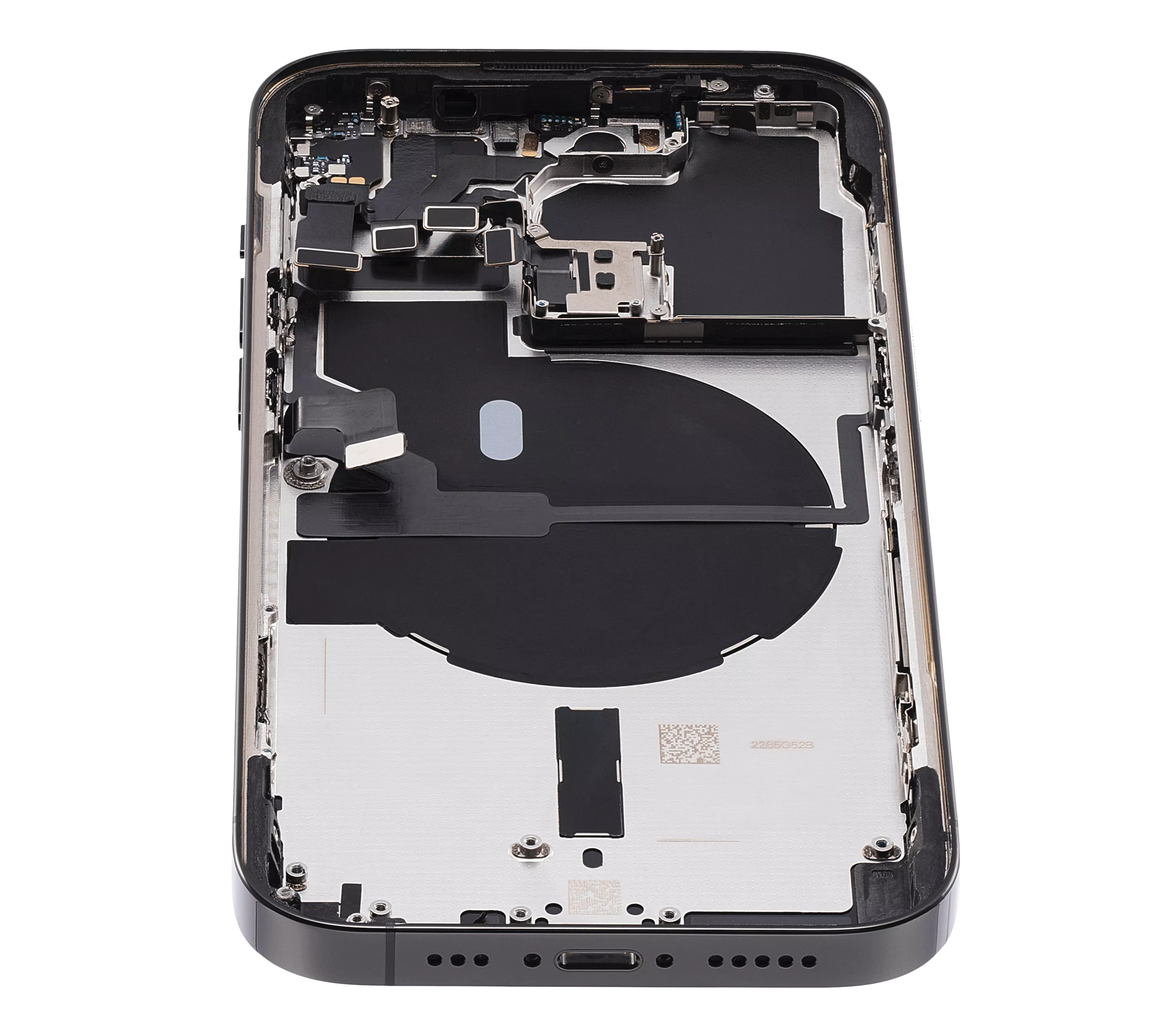 Back Housing W/ Small Pre-Installed Compatible For iPhone 14 Pro (U.S Version) (Used OEM Pull: Grade B) (Space Black)