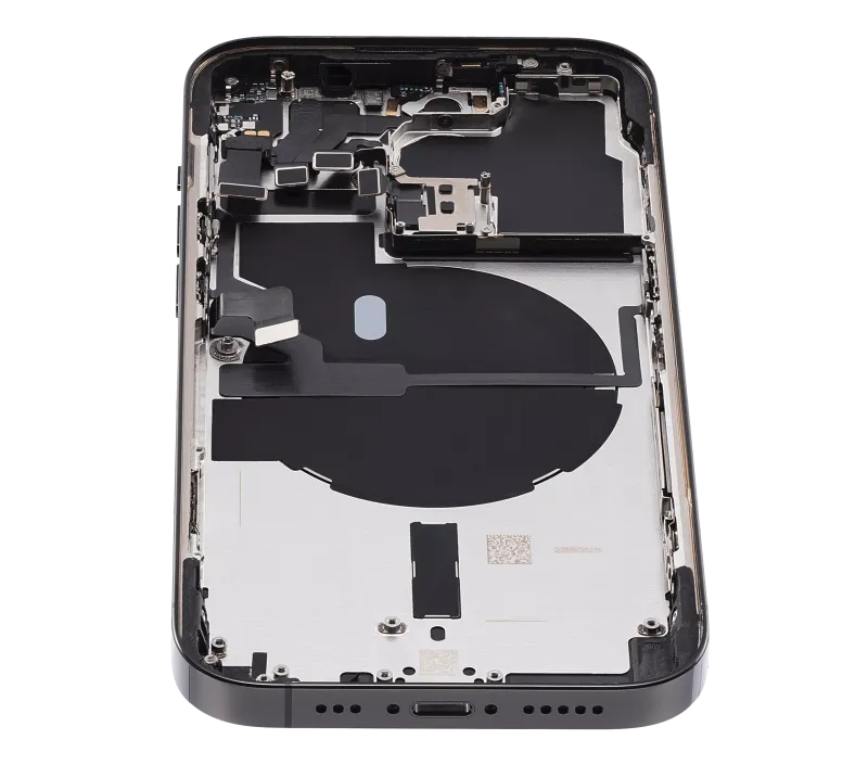 Back Housing W/ Small Pre-Installed Compatible For iPhone 14 Pro (U.S Version) (Used OEM Pull: Grade B) (Space Black)