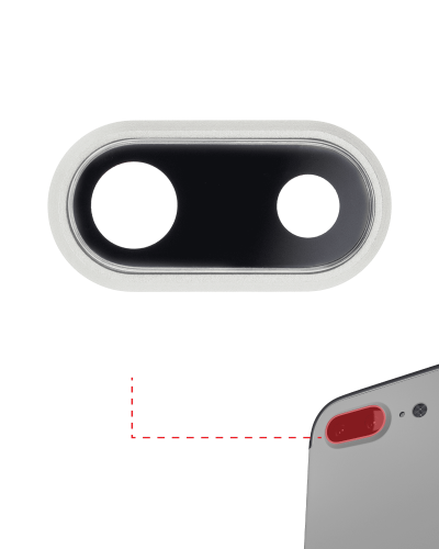 Back Camera Lens With Bracket &amp; Bezel Compatible For iPhone 8 Plus (Silver) (10 Pack) (Real Sapphire l Premium)