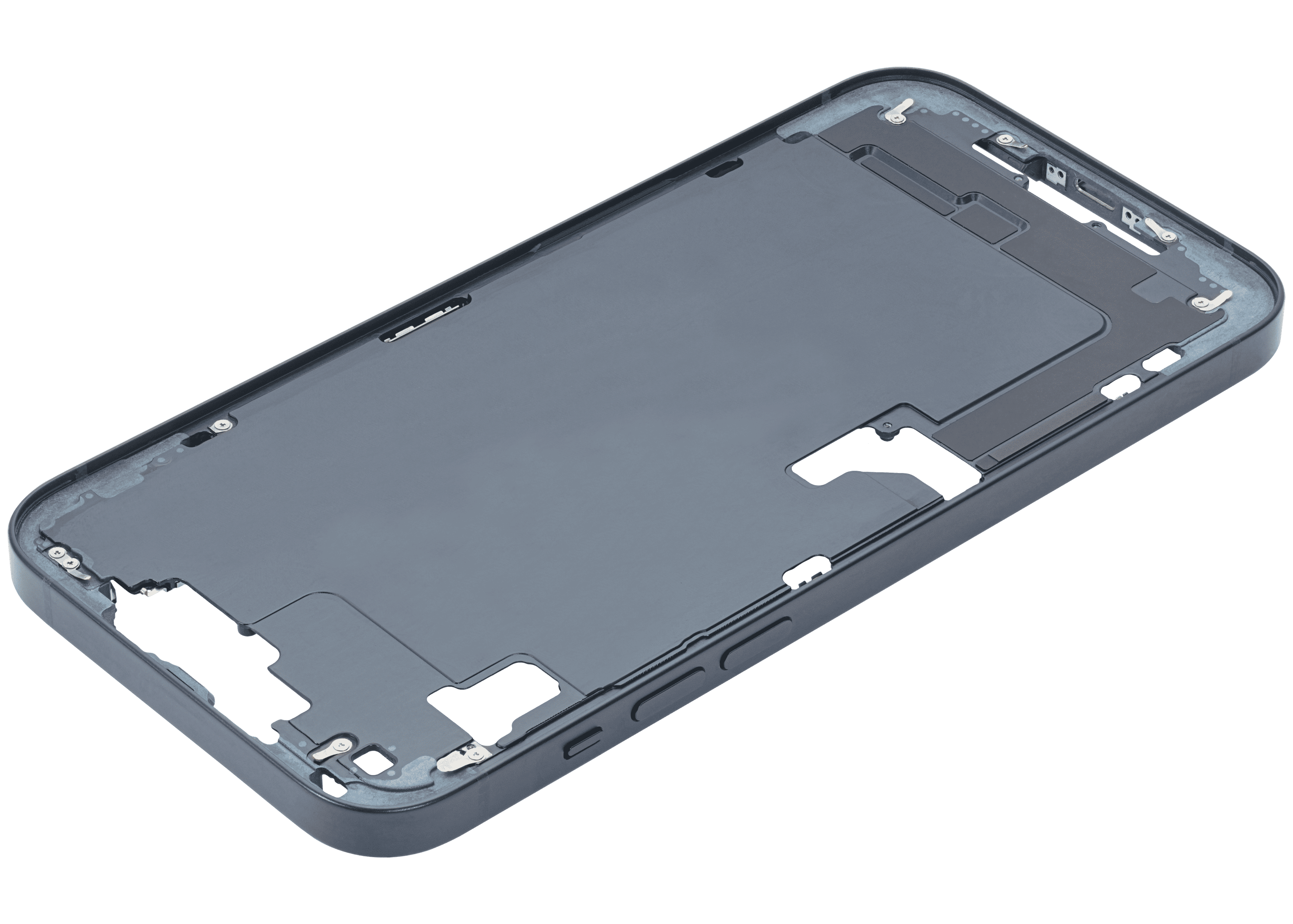 Mid-Frame Housing With Power And Volume Button Compatible For iPhone 14 Plus (US Version) (Used OEM Pull: Grade B) (Midnight)