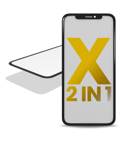 2 in 1 With Frame Included (Front Glass + OCA Pre-Installed) Compatible For iPhone X (OCA Master)