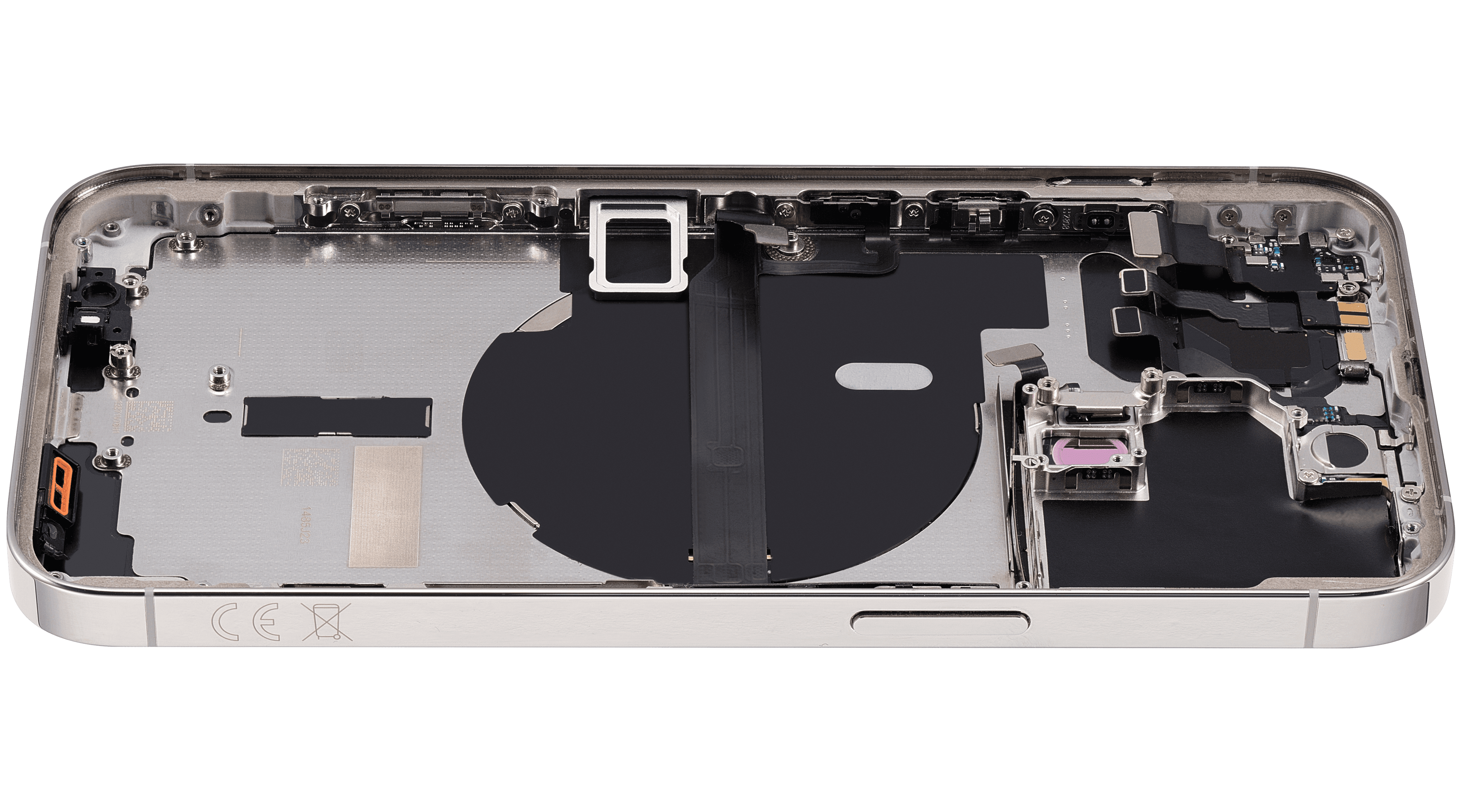 Back Housing W/ Small Components Pre-Installed Compatible For iPhone 13 Pro (International Version) (Used OEM Pull: Grade B) (Silver)