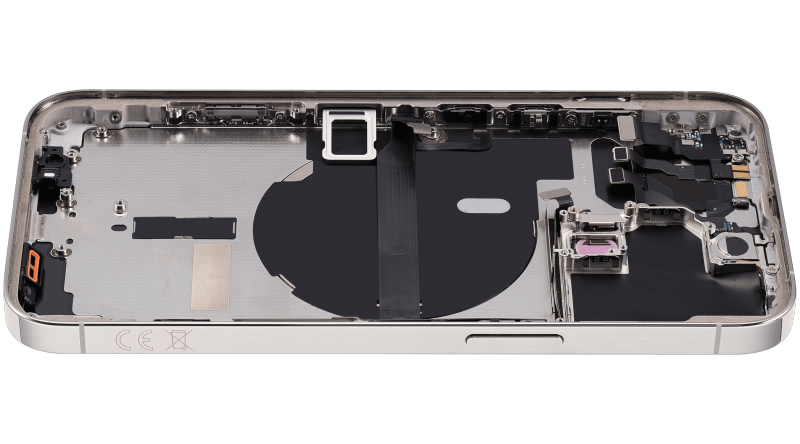 Back Housing W/ Small Components Pre-Installed Compatible For iPhone 13 Pro (International Version) (Used OEM Pull: Grade B) (Silver)