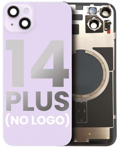 Back Glass With Steel Plate With MagSafe Magnet Pre-Installed Compatible For iPhone 14  Plus (Purple) (No Logo)