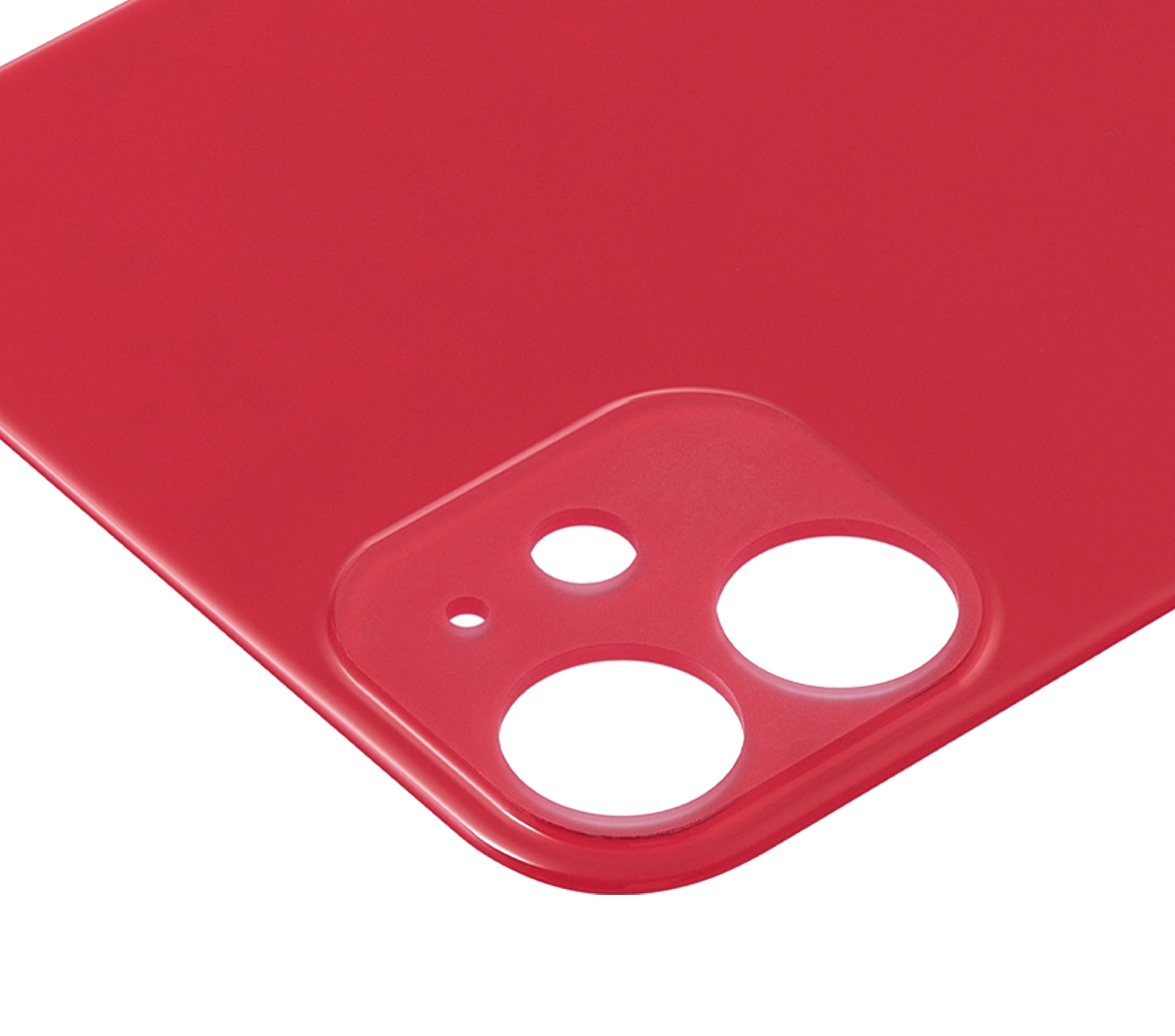 Back Glass With 3M Adhesive Compatible For iPhone 11 (No Logo / Large Camera Hole) (Red)