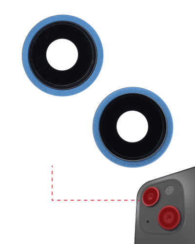 Back Camera Lens With Bracket &amp; Bezel Compatible For iPhone 13 / 13 Mini (Blue) (Real Sapphire / Premium)