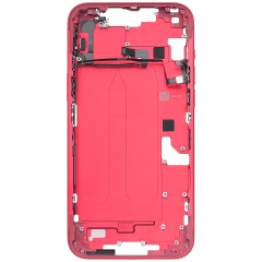 Mid-Frame Housing With Power And Volume Button Compatible For iPhone 14 Plus (US Version) (Used OEM Pull: Grade A) (Red)
