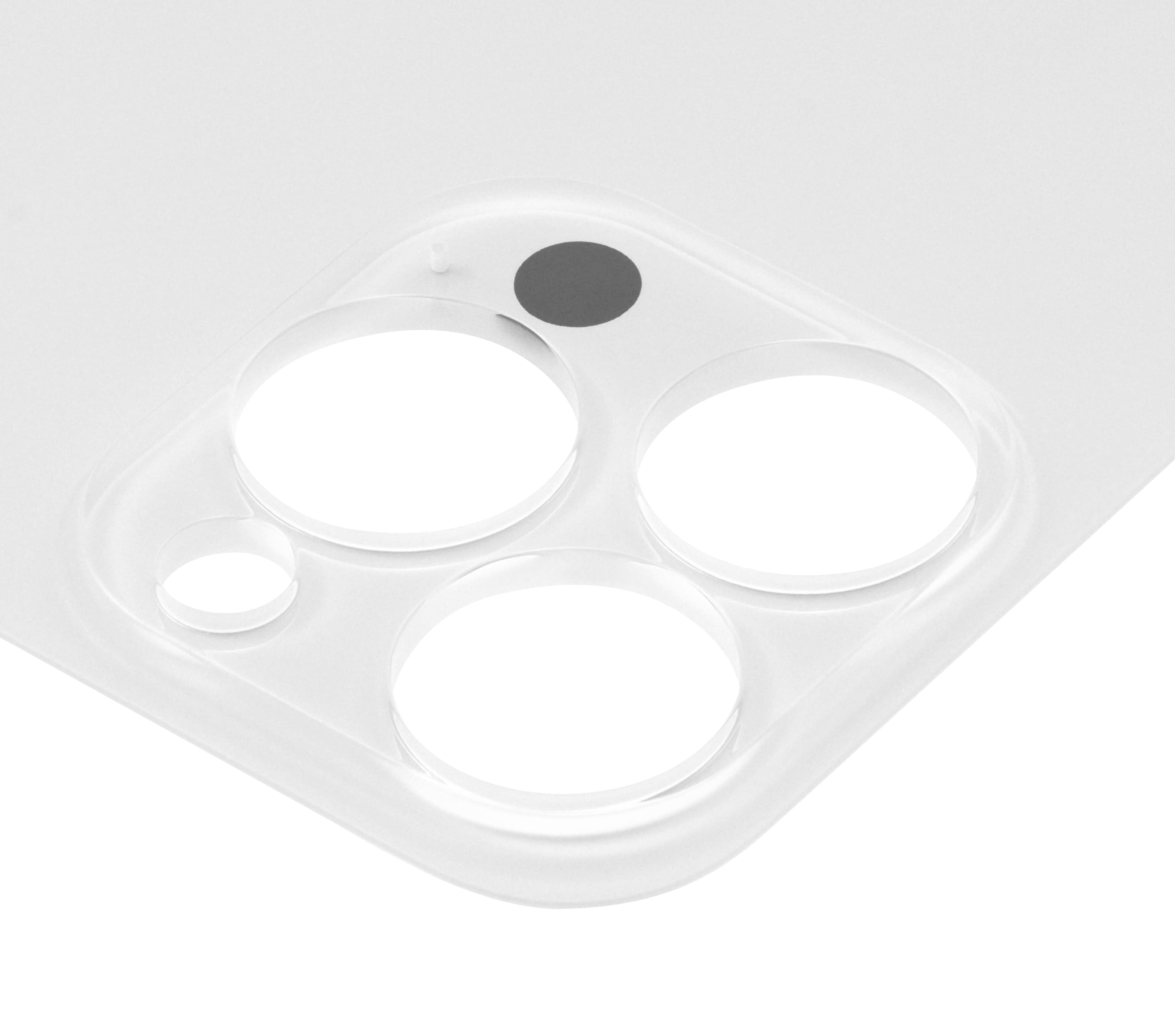 Back Glass With 3M Adhesive Compatible For iPhone 13 Pro (No Logo / Large Camera Hole) (Silver)