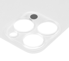 Back Glass With 3M Adhesive Compatible For iPhone 13 Pro (No Logo / Large Camera Hole) (Silver)