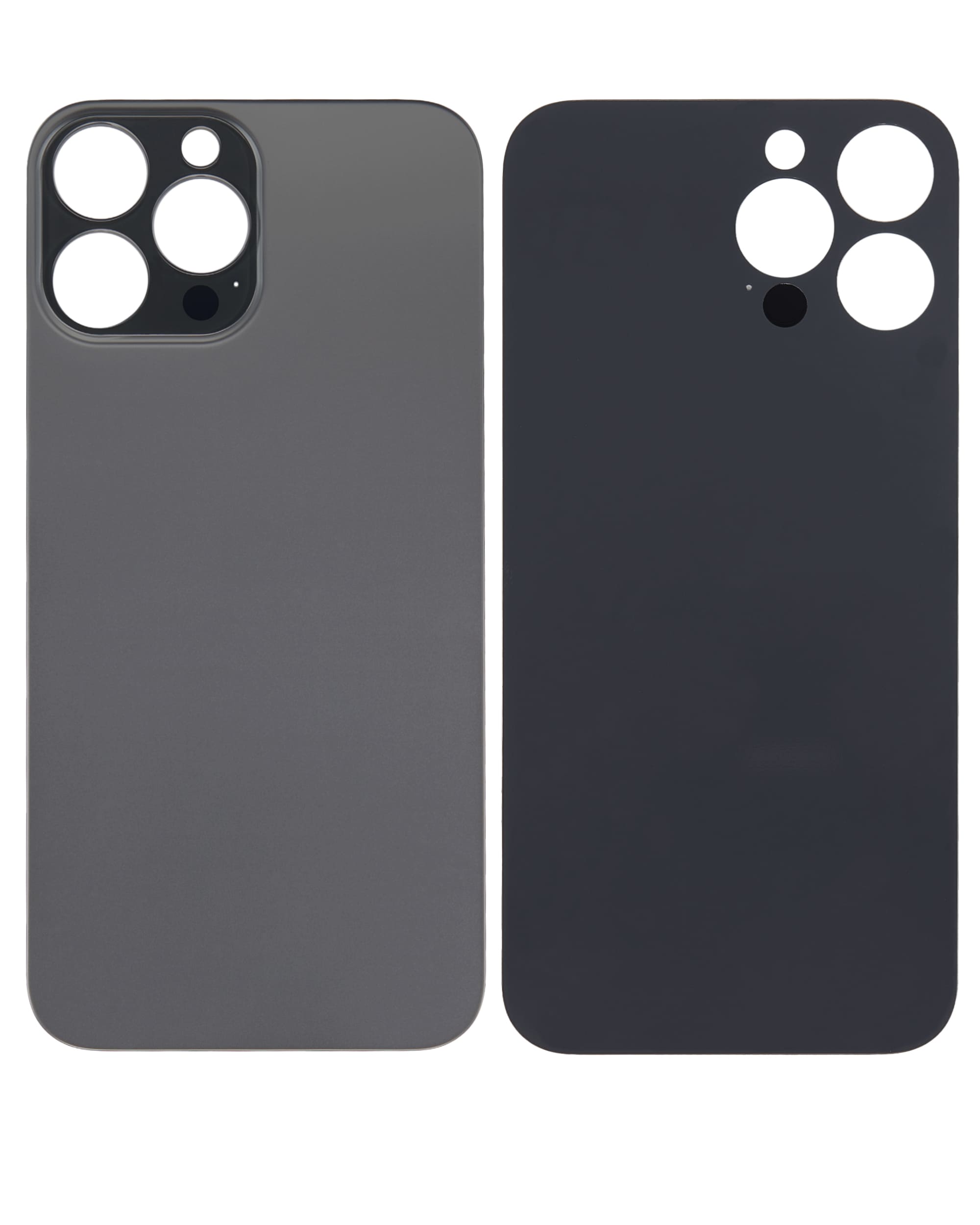Back Glass With 3M Adhesive Compatible For iPhone 13 Pro Max (No Logo / Large Camera Hole) (Graphite)