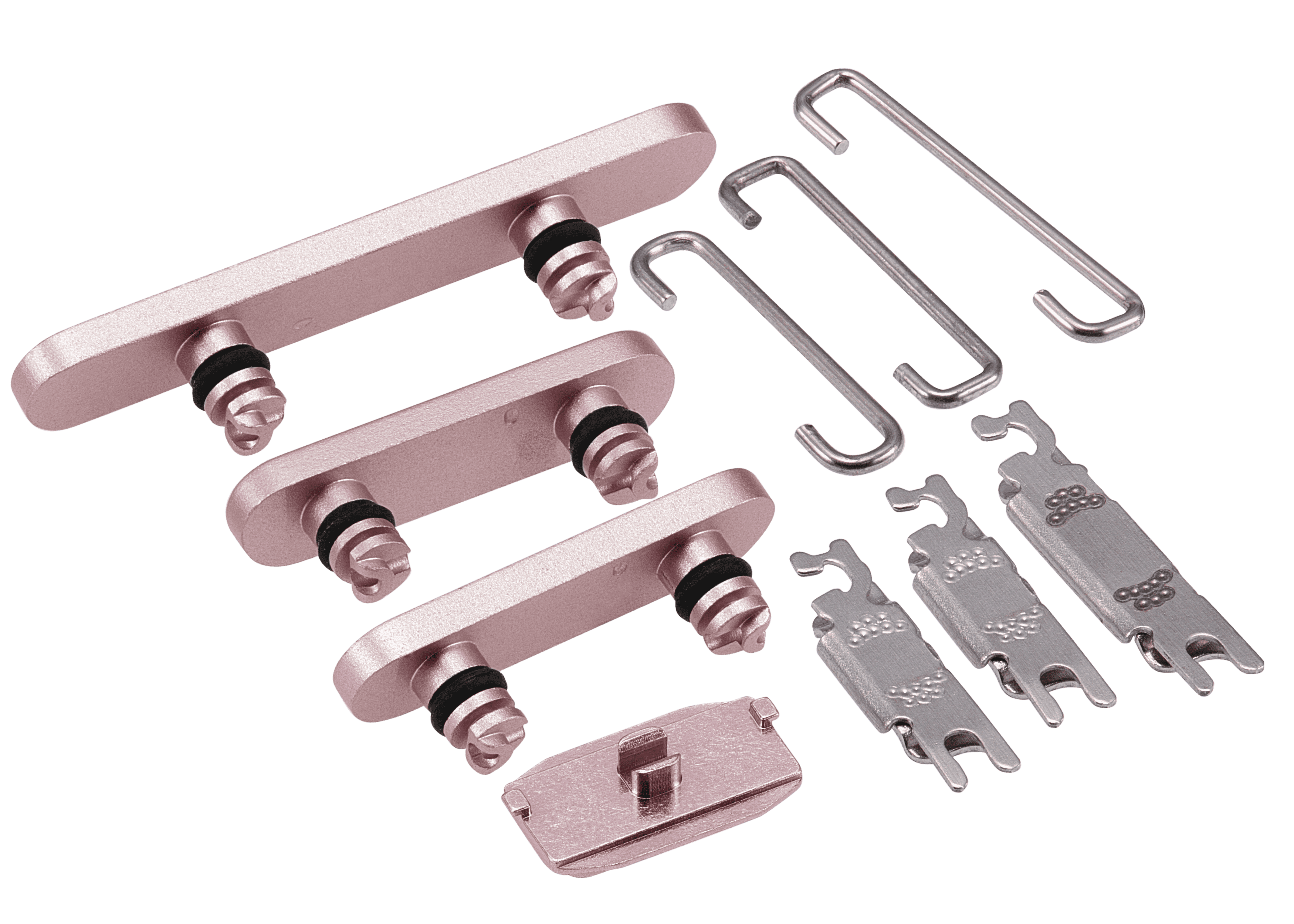 Hard Buttons (Power / Volume / Switch) Compatible For iPhone 15 / 15 Plus (Pink)